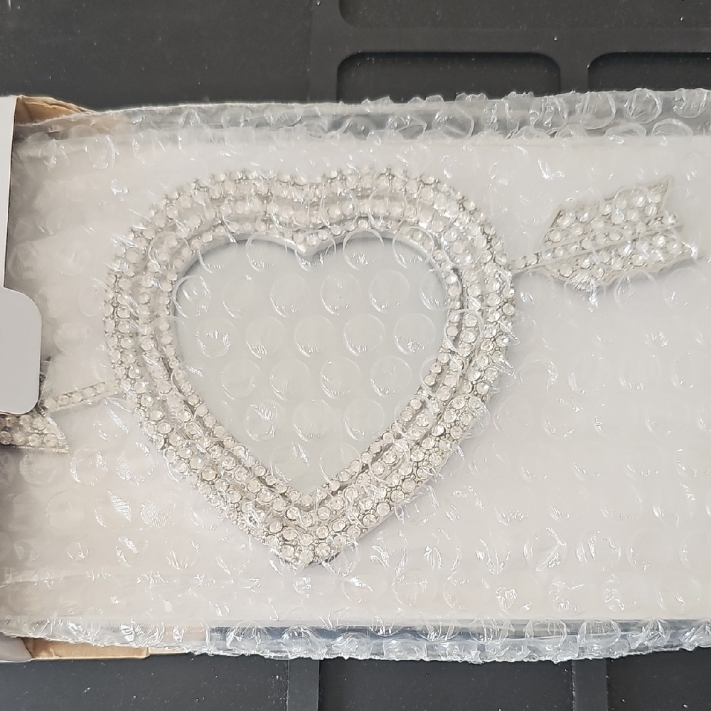 Z Gallerie Heart W/Arrow Jeweled Picture Frame
